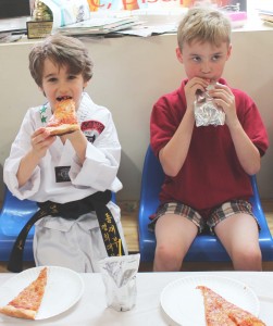 EATING PIZZA BOYS